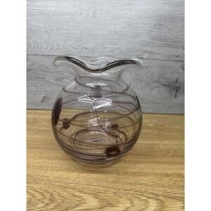 Vintage Poschinger Aeolus Art Glass 6-3/8” Fleur Vase Signed